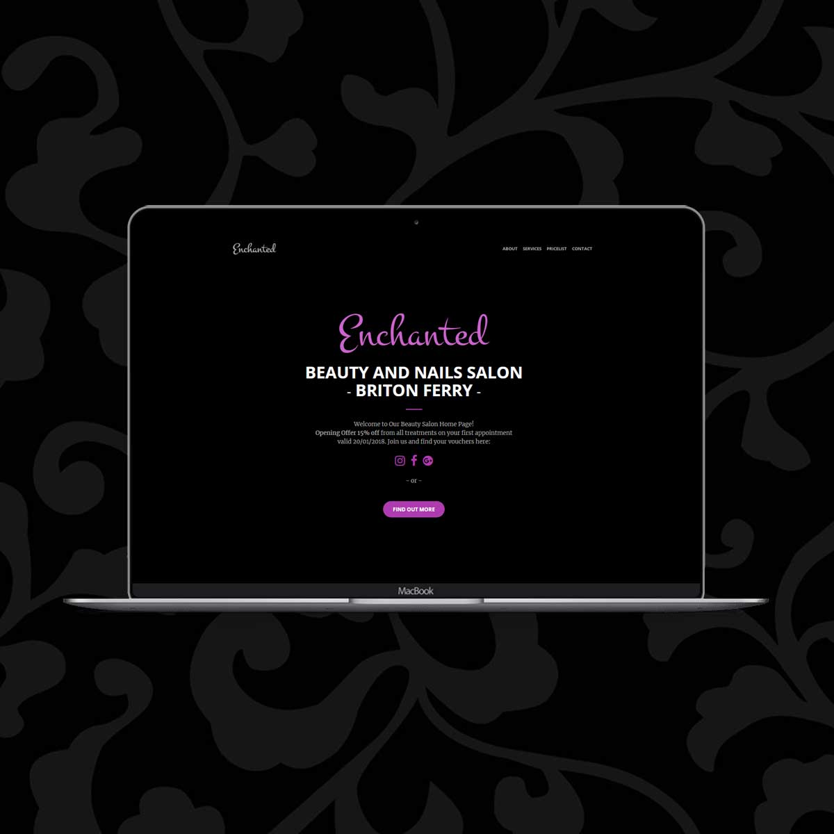 Szépségszalon webdesign